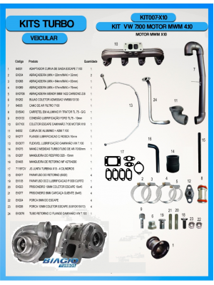 Kit Turbinamento Caminhão 7.100 Mwm 4.10 X10 Kit Turbinamento Caminhão 7.100 Mwm 4.10 X10