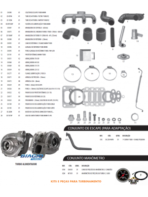 Kit Turbo F1000 F4000 Após 92 Motor MWM D229-4 225-4 226-4 Kit Turbo F1000 F4000 Após 92 Motor MWM D229-4 225-4 226-4