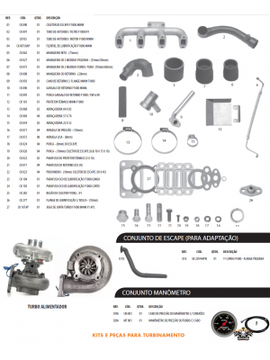 Kit Turbo Garret F1000 F4000 ate 92 Motor MWM D229-4 225-4 226-4 