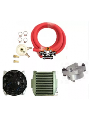 Kit Radiador de Óleo com Ventoinha Fusca + Bomba Óleo + Flange 