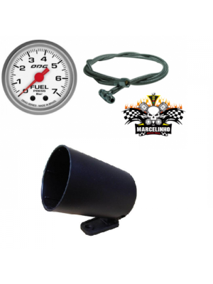 Manômetro Fuel Drag + Kit Instalação Aeroquipe + Copo 52,0mm Manômetro Fuel Drag + Kit Instalação Aeroquipe + Copo 52,0mm