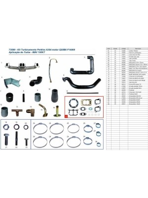 KIT TURBO CAMINHAO D11000/12000 14000/22000/21000/13000 PERKINS Q20B6 6354 KIT TURBO CAMINHAO D11000/12000 14000/22000/21000/13000 PERKINS Q20B6 6354