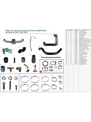 KIT TURBO CAMINHAO D11000/12000 14000/22000/21000/13000 PERKINS Q20B6 6354